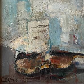 An Oil on Canvas The Violin